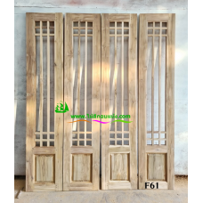 ประตูบานเฟี้ยมไม้สัก รหัส F61